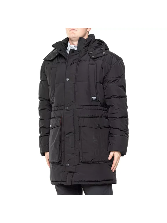 Quilted Hooded Storm Men's Parka - Insulated Size Large