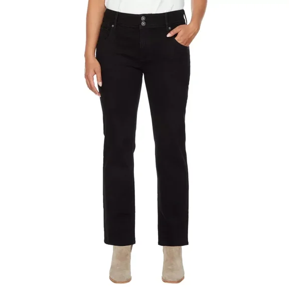 Hudson Los Angeles Womens Midrise Straight Jean Black 10/30
