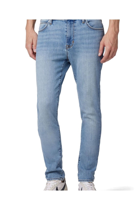 Mens Light Wash Mid-Rise Skinny Jeans