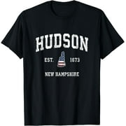 Hudson New Hampshire NH Vintage American Flag Sports Design T-Shirt