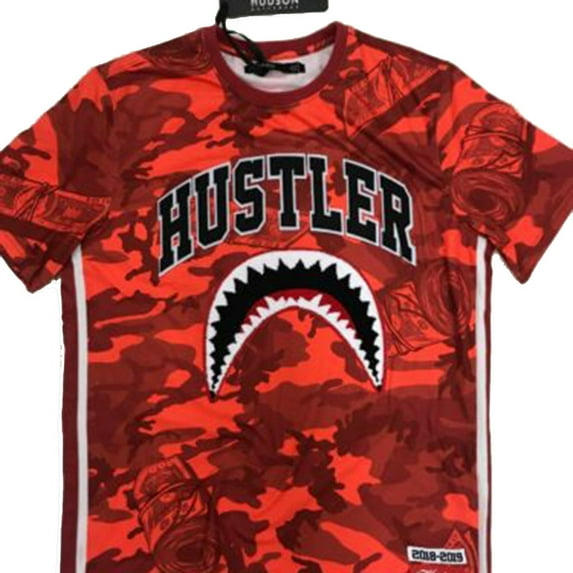 Hudson Outerwear Men's Camo Shark Mouth Shirt Red hkk850025-red-hk