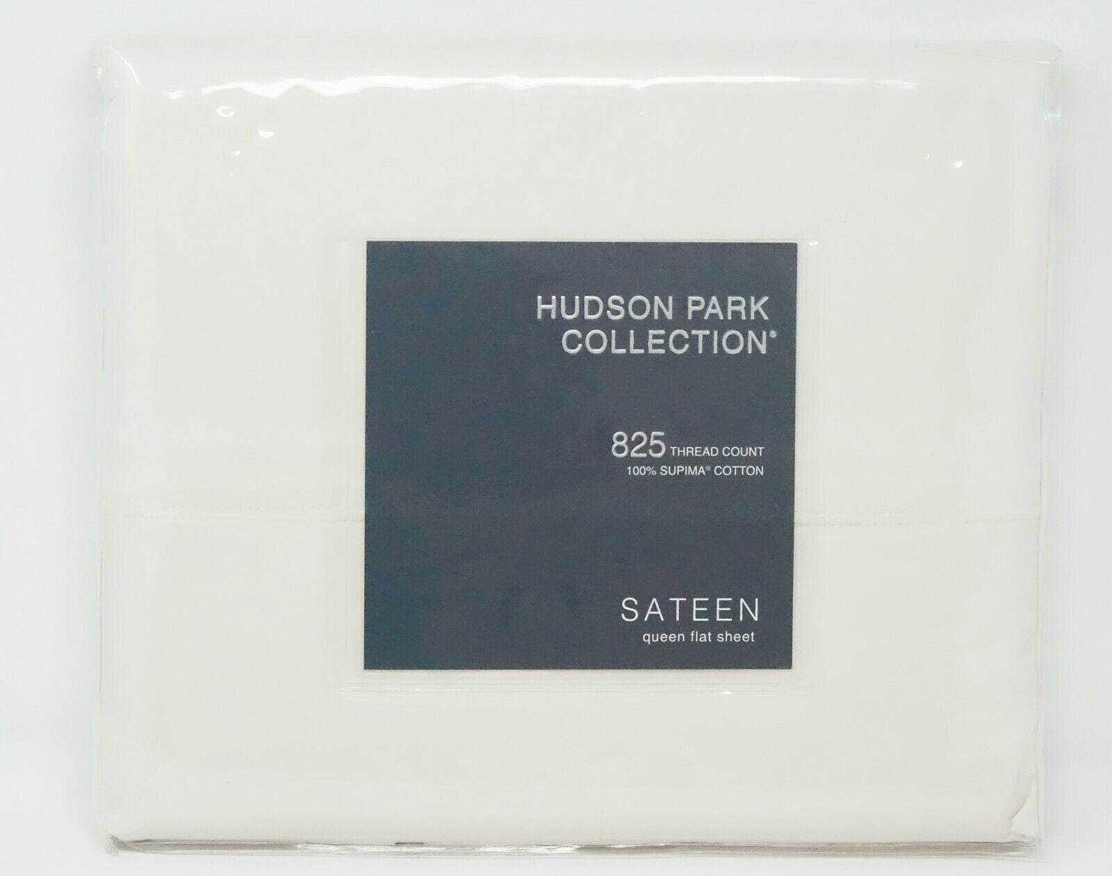Hudson Park Collection 825TC Supima Cotton Sateen Flat Sheet - QUEEN - Ivory