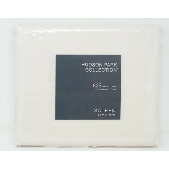 Hudson Park Collection 825TC Supima Cotton Sateen Flat Sheet - QUEEN - Ivory