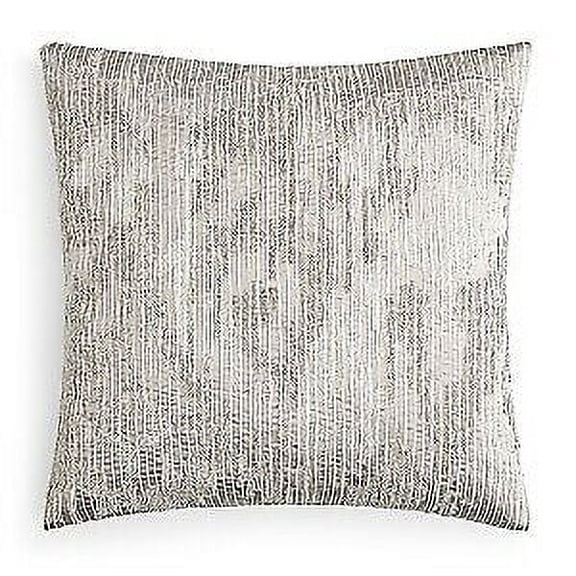 Hudson Park Collection Embroidered Texture 20" Decorative Pillow - Light Gray