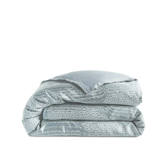 Hudson Park Collection Faded Geometric Duvet Cover Full/Queen Slate - NWT $400