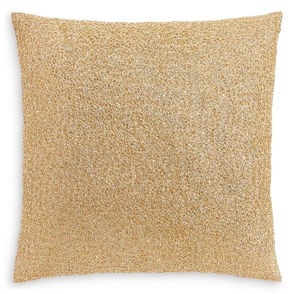 Hudson Park Collection Piano Wire Decorative Pillow, 18 x 18, Gold, One Size