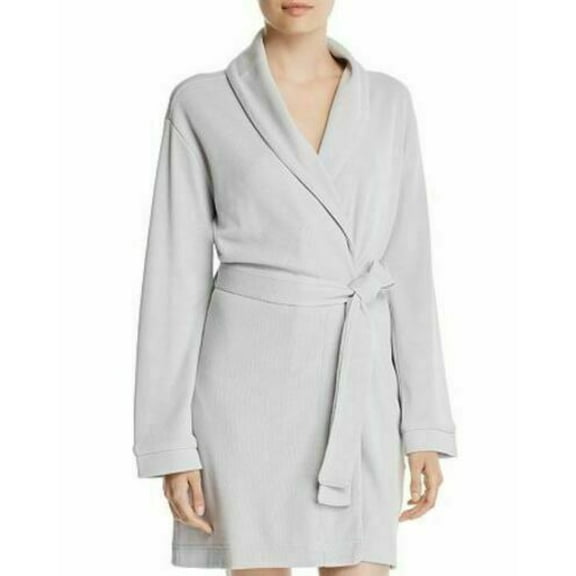 Hudson Park Collection Pique Knit Bath Robe Grey L/XL New
