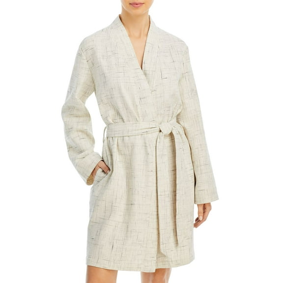 Hudson Park Collection Strie Print Waffle Robe, Beige, L/XL