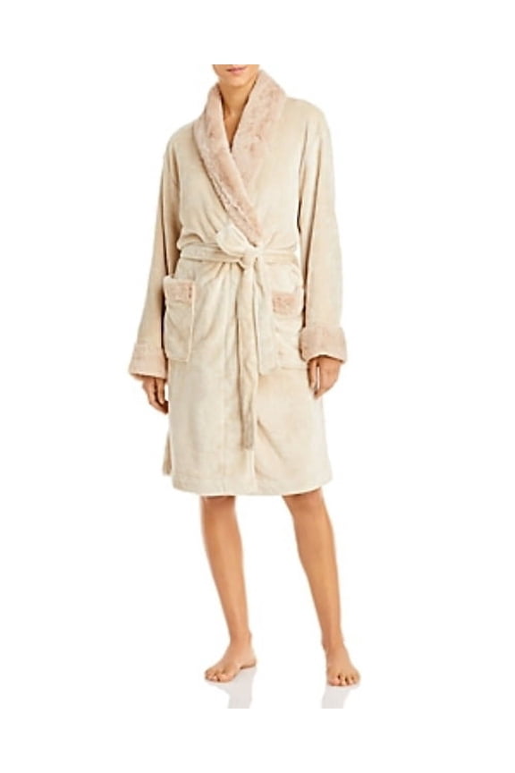 Faux Fur Robe, Beige, Large