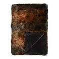 thumbnail image 1 of Hudson Park Frosted Faux Fur Throw, 50x70, Brown, 1 of 1