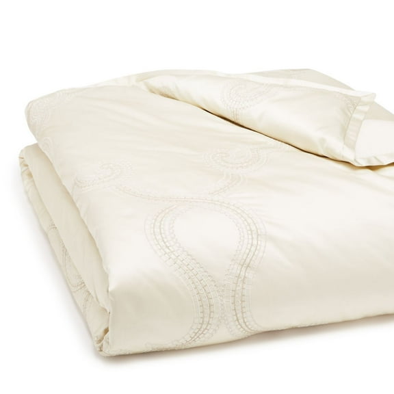 Hudson Park Luxe Paloma Duvet, Full/Queen, Ivory