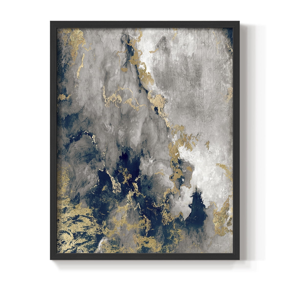 Hudson Path in Black Solid Wood 22 x 28 Framed Print