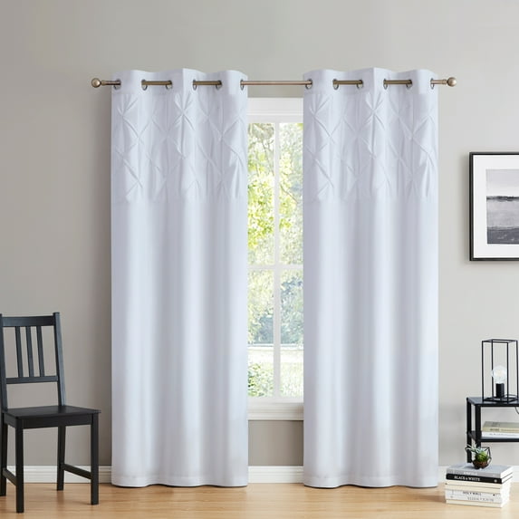 Hudson Pintuck Window Curtain Panel Pair 96"x38"