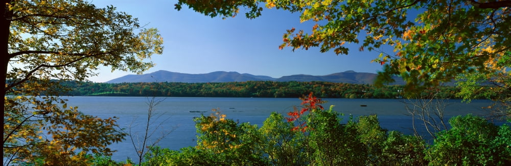 Hudson River In Autumn Rhinebeck New York Canvas Art - Panoramic Images (36 x 12)