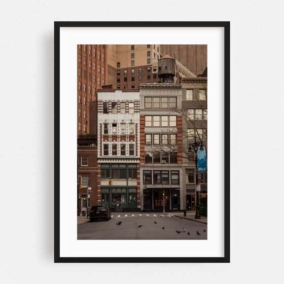 Hudson Street, Tribeca 02 - Manhattan New York Photography Architecture Cityscape Street Photography Vintage Black Framed Wall Art Print 5 x 7 inches