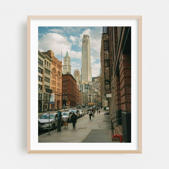 Hudson Street, Tribeca - Manhattan New York Photography Oak Framed Wall Art Print 16 x 20 inches