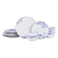 thumbnail image 1 of 222 Fifth Hudson Valley Blue Decal on White 12 Pc Set, Microwave Safe, 1 of 7