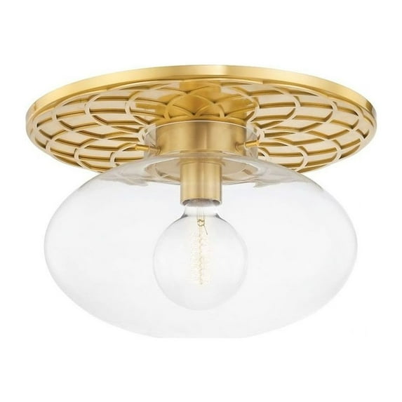 Hudson Valley Lighting 1418 New Paltz 18" Wide Semi-Flush Ceiling Fixture - Brass