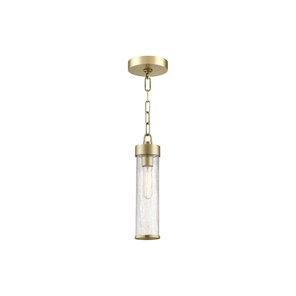 Soriano Aged Brass Glass 1-Light Mini Pendant