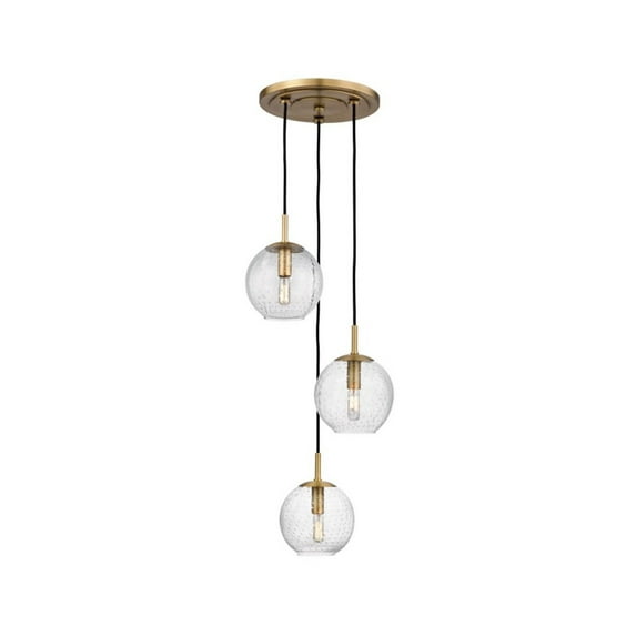 Hudson Valley Lighting 2033 Rousseau 3 Light 14" Wide Multi Light Pendant - Brass