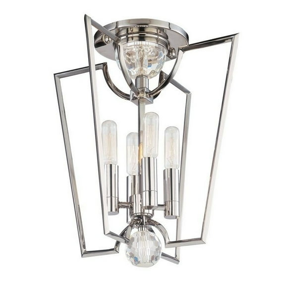 Hudson Valley Lighting 3004 Waterloo 4 Light 13" Wide Semi-Flush Ceiling Fixture - Nickel