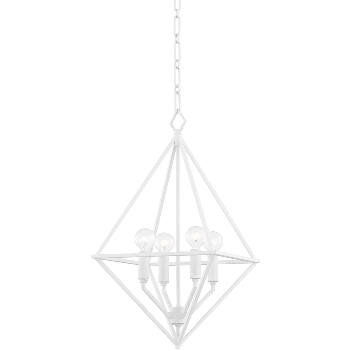 Haines Modern White Plaster 4-Light Indoor/Outdoor Chandelier