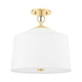 thumbnail image 1 of Hudson Valley Lighting 5210 White Plains 14" Wide Semi-Flush Drum Ceiling Fixture - Brass, 1 of 1