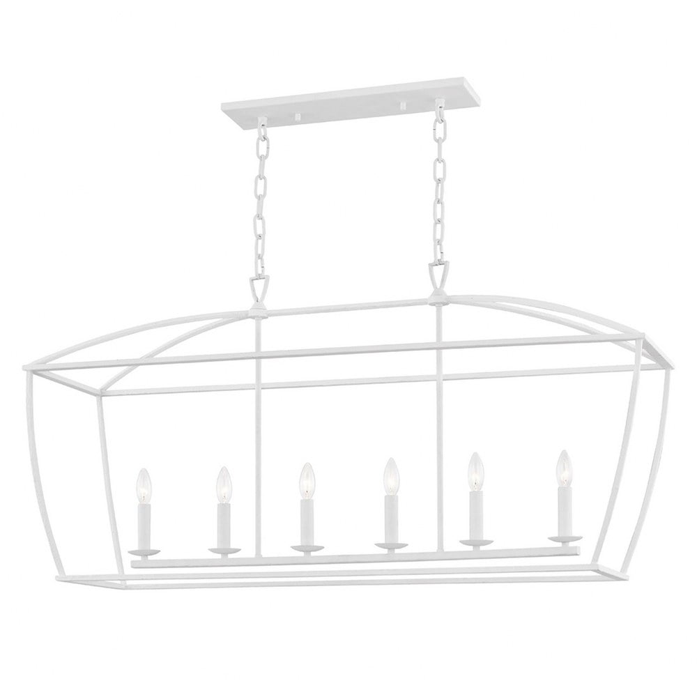 Bryant Transitional 6-Light White Plaster Linear Pendant
