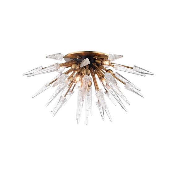 Hudson Valley Lighting 9028 Sparta 6 Light 28" Wide Semi-Flush Ceiling Fixture - Brass