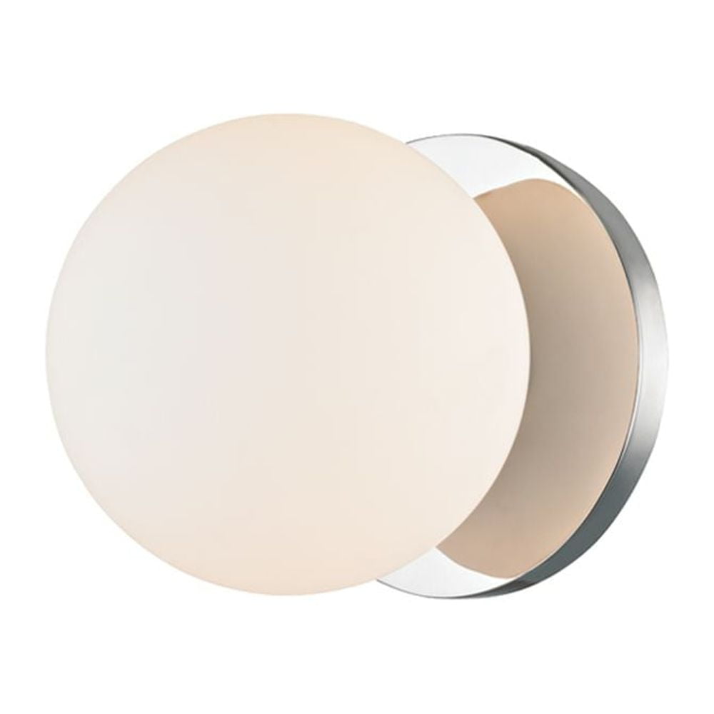 Polished Chrome Opal Glass Dimmable 1-Light Sconce