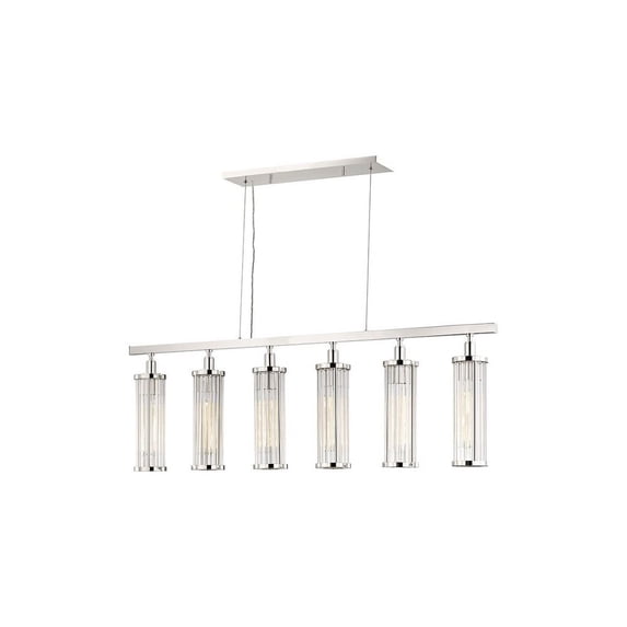 Hudson Valley Lighting 9146 Marley 6 Light 47" Wide Linear Chandelier - Nickel