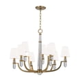 thumbnail image 1 of Hudson Valley Lighting 989-AGB-WS Dayton 9 Light Chandelier,Aged Brass/White Fau, 1 of 7