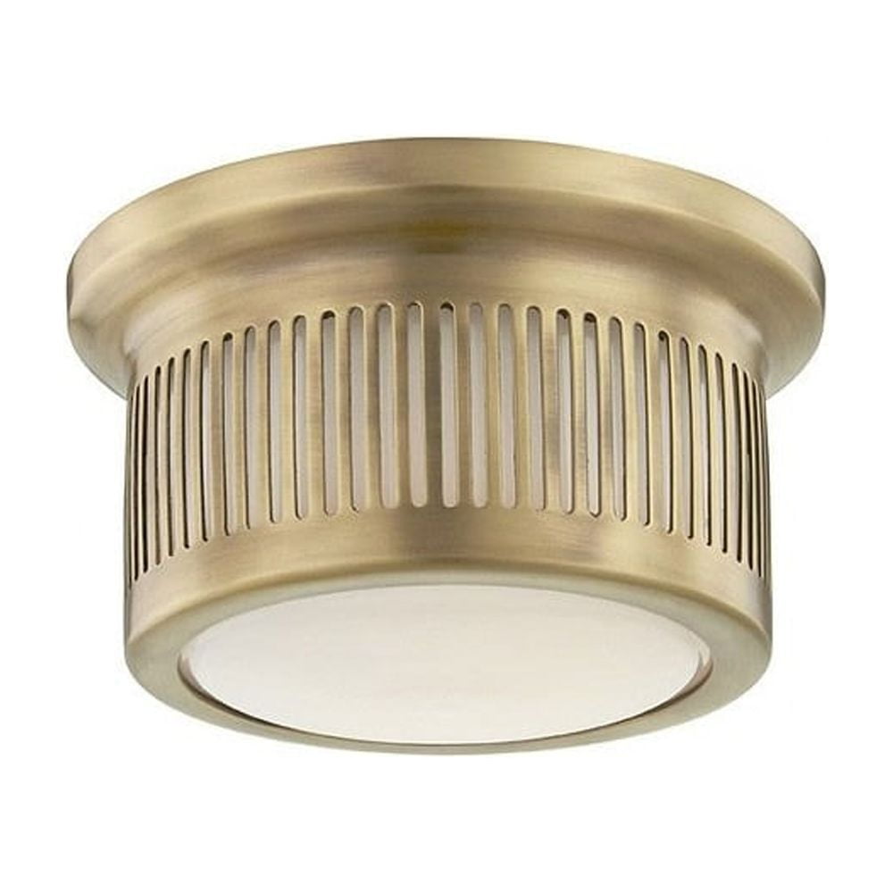 Solomita Aged Brass 1-Light LED Flush Mount with Opal Glass