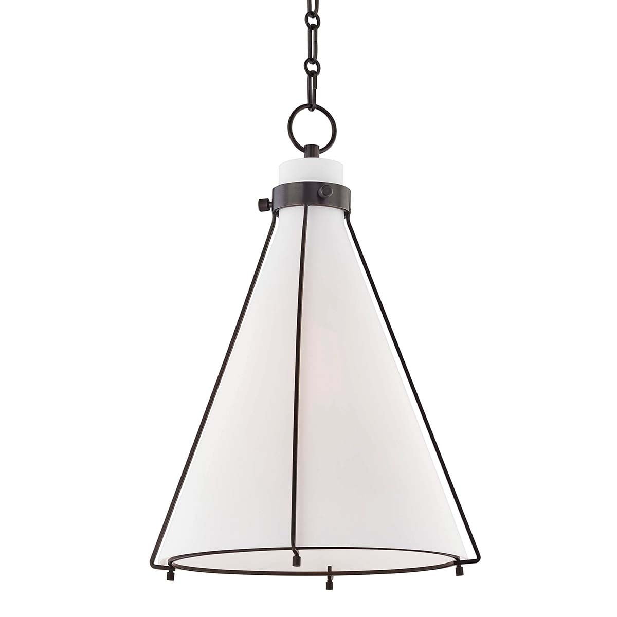 Eldridge Old Bronze Bowl Pendant Light with Opal Glass Shade