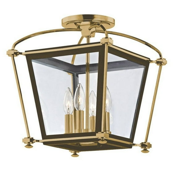 Hudson Valley Lighting - Hollis One Light Semi-Flush Mount-Aged Brass Finish