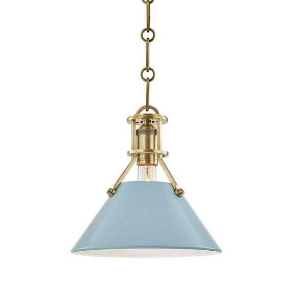 Hudson Valley Lighting Mds351-Bb Painted No.2 1 Light 10" Wide Mini Pendant - Brass