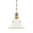 thumbnail image 1 of Hudson Valley Lighting Mds351-Ow Painted No.2 1 Light 10" Wide Mini Pendant - Brass, 1 of 1