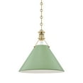 thumbnail image 1 of Hudson Valley Lighting Mds352 Painted No.2 16" Wide Pendant - Aged Brass / Leaf Green, 1 of 1