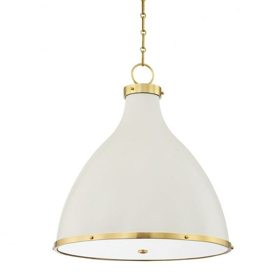 Hudson Valley Lighting Mds362 Painted No. 3 3 Light 22" Wide Pendant - Aged Brass / Off