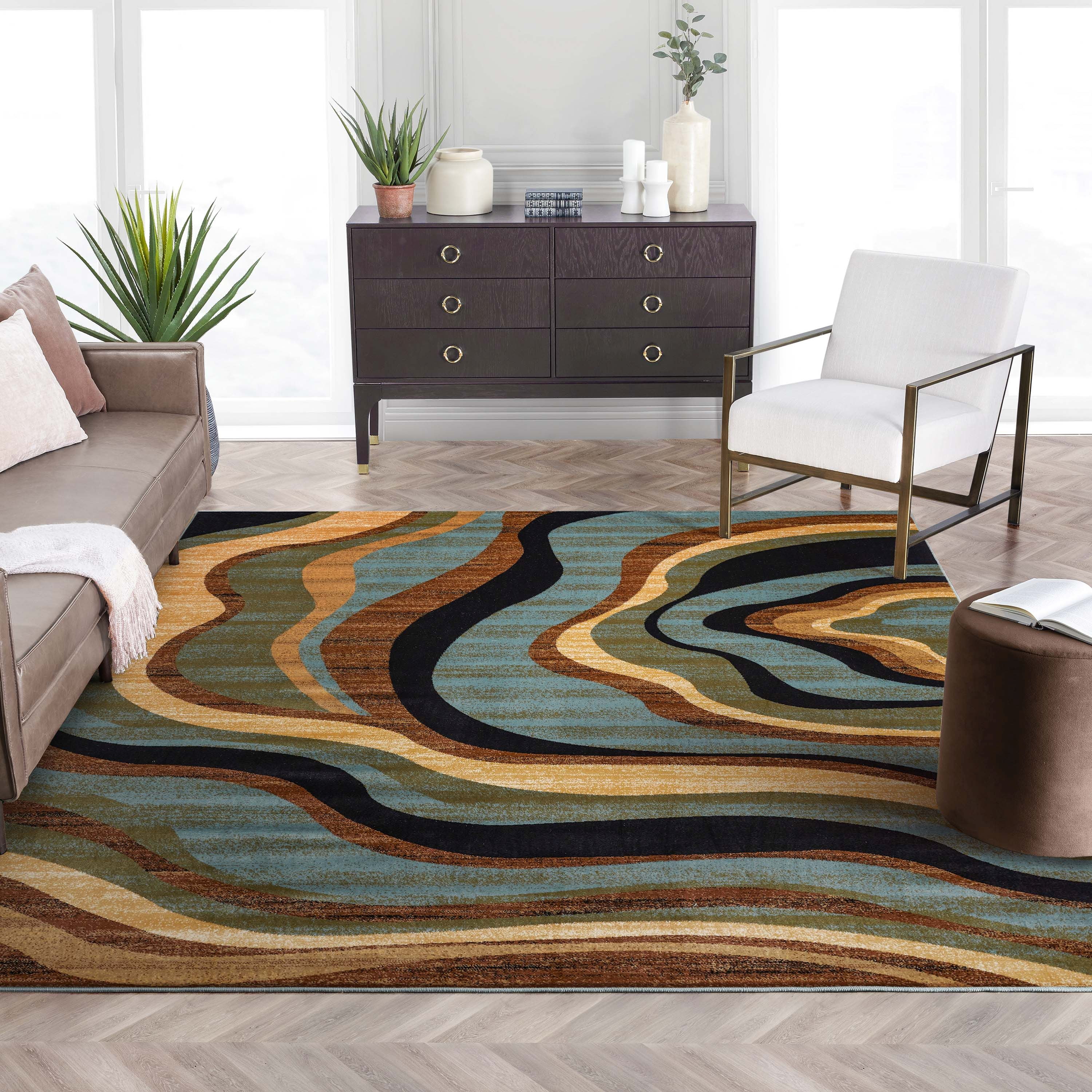 Terrific Blue Brown Area Rug Gallery