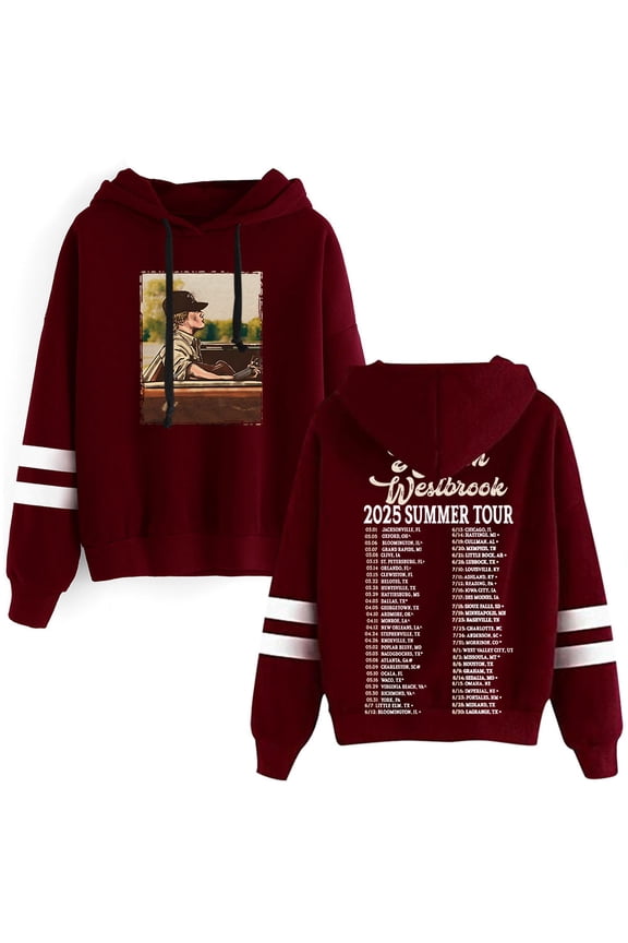 Hudson Westbrook 2025 Summer Tour Merch Pullover Pocketless Parallel Bars Sleeve Streetwear