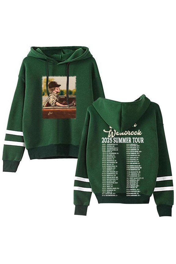 Hudson Westbrook 2025 Summer Tour Merch Pullover Pocketless Parallel Bars Sleeve Streetwear