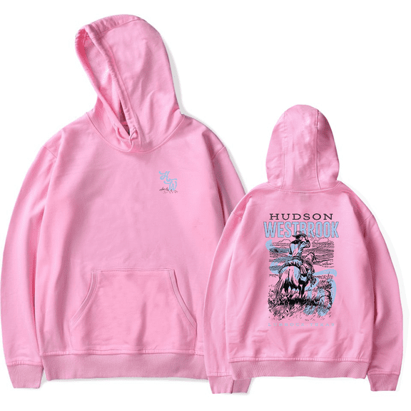 Hudson Westbrook Merch Hoodie HW Cowboy Design Printed Country Music Long Sleeve Sweatshirt Pullover
