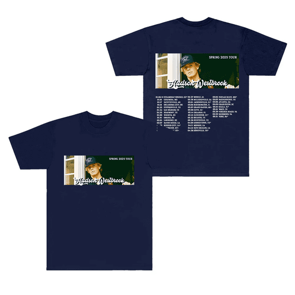 Hudson Westbrook Merch T-Shirt Spring 2025 Tour Loose Short Sleeve Men Women Top Tees