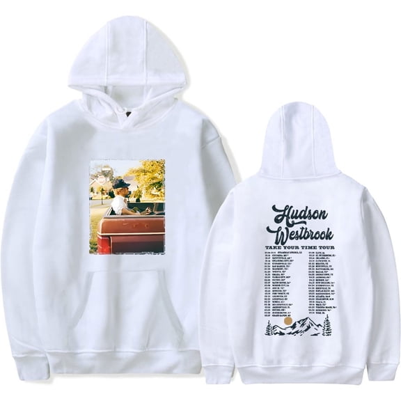 Hudson Westbrook "Take Your Time Tour 2025" Merch Unisex Hip-Hop Fleece Lined Pullover Hoodie