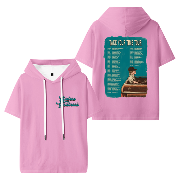 Hudson Westbrook Take Your Time Tour Hooded T-shirt Women Men Fashion Short Sleeve Tee