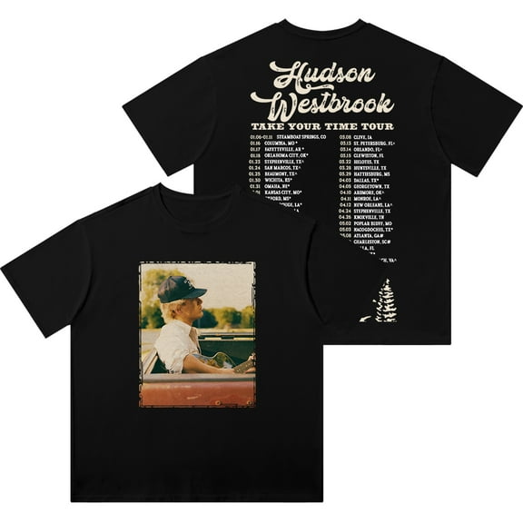 Hudson Westbrook Take Your Time Tour Merch Wash Tee Cosplay Women Men Fashion Cotton T-Shirts