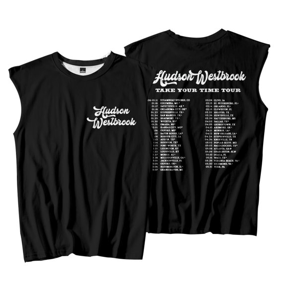 Hudson Westbrook Take Your Time Tour Tank Top Unisex Crewneck Vest Casual Sleeveless Tee