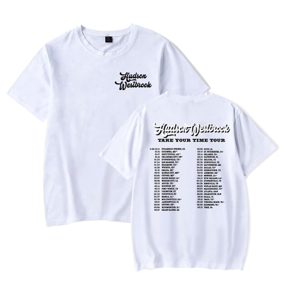 Hudson Westbrook Take Your Time Tour Tee Crewneck Short Sleeve Women Men T-shirt