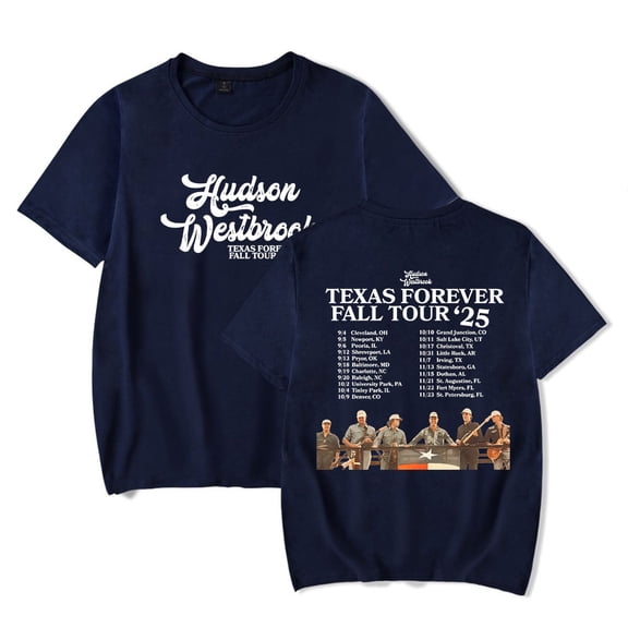 Hudson Westbrook Texas Forever Fall Tour 2025 T-shirt Unisex Crewneck Short Sleeve Tee Casual Fashion Tops